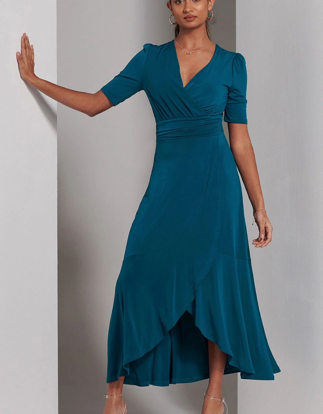 Olana Jersey Frill Hem Maxi Dress, 2 of 1