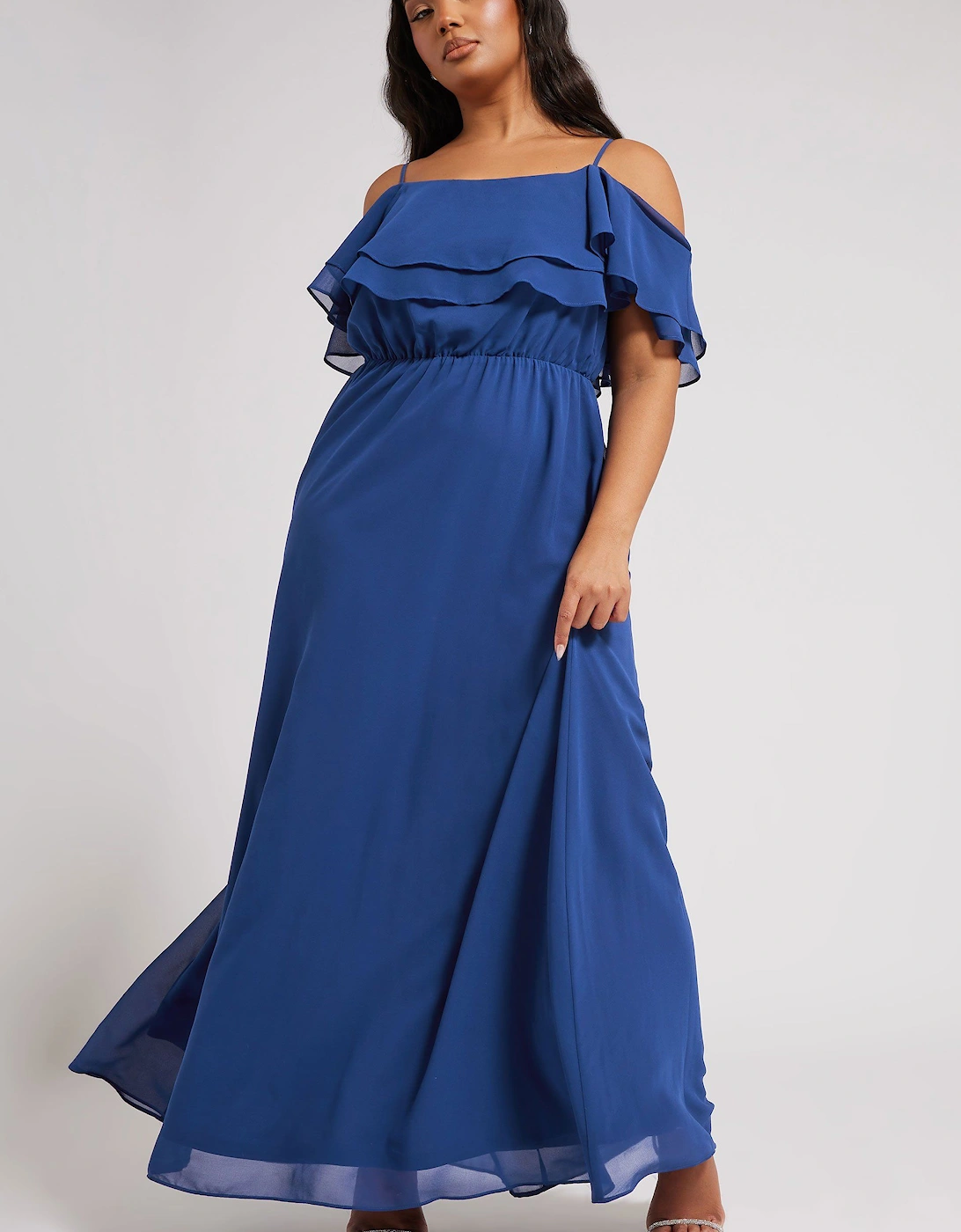 Frill Cold Shoulder Maxi Dress, 2 of 1