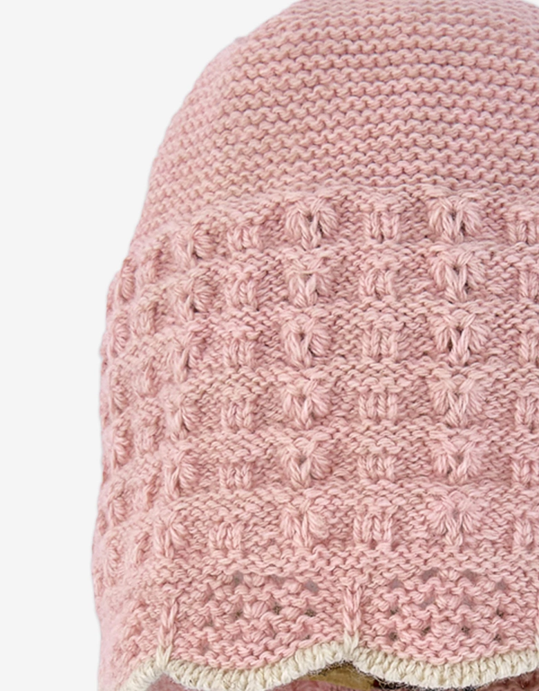 Baby Girls Knitted Bonnet in Pink