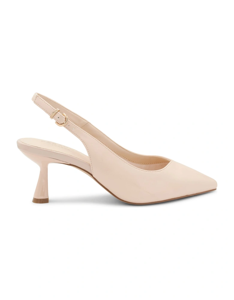 'Kelsey' Microsuede Block Heel Slingback Court Shoe