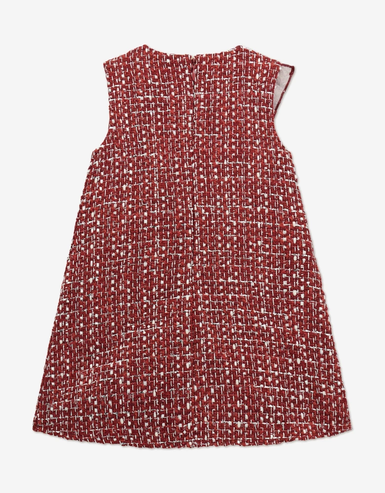 Girls Tweed A Line Dress in Red