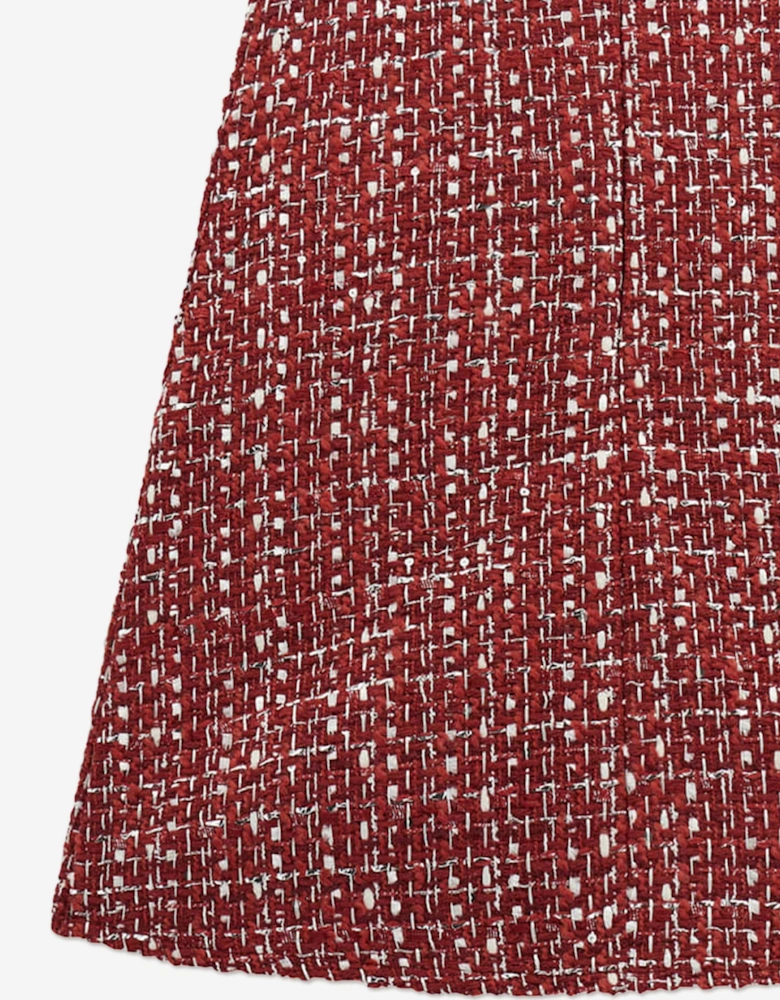 Girls Tweed A Line Dress in Red