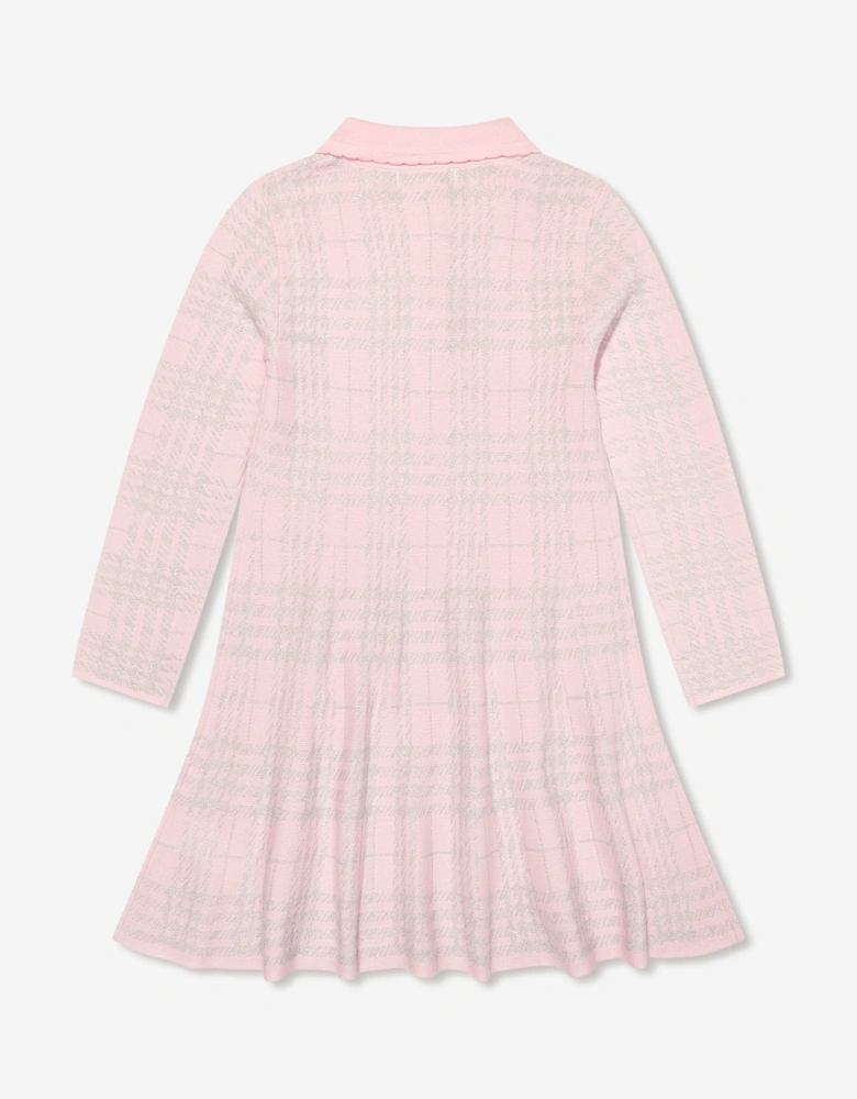 Angels Face Girls Amina Check Knitted Dress in Pink