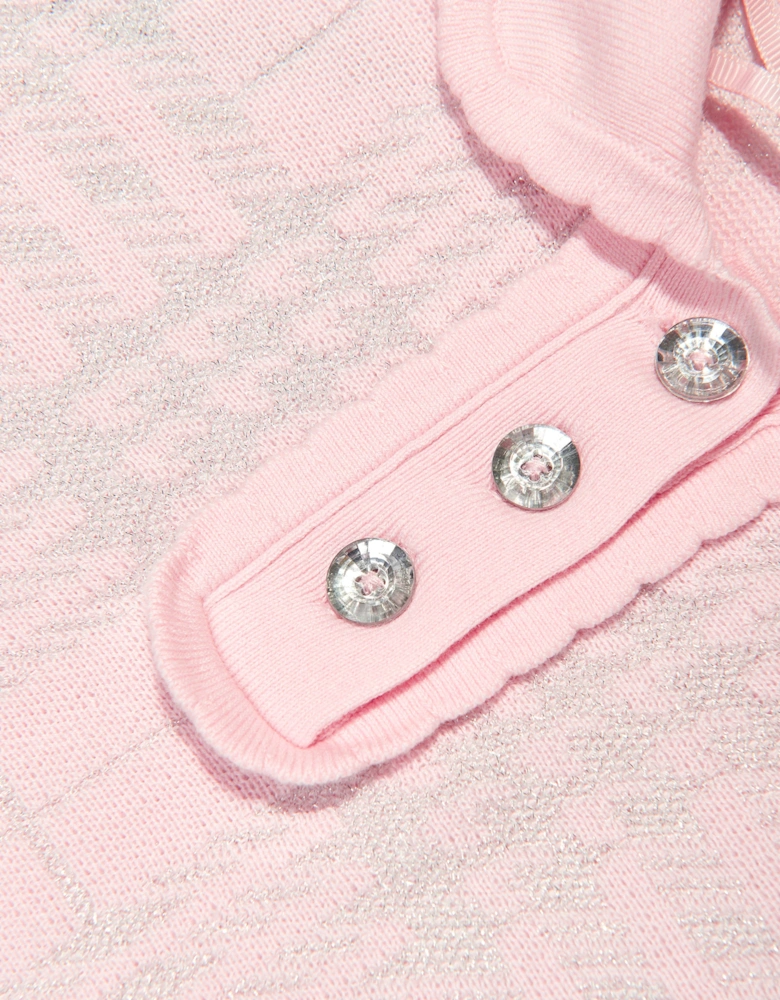 Angels Face Girls Amina Check Knitted Dress in Pink