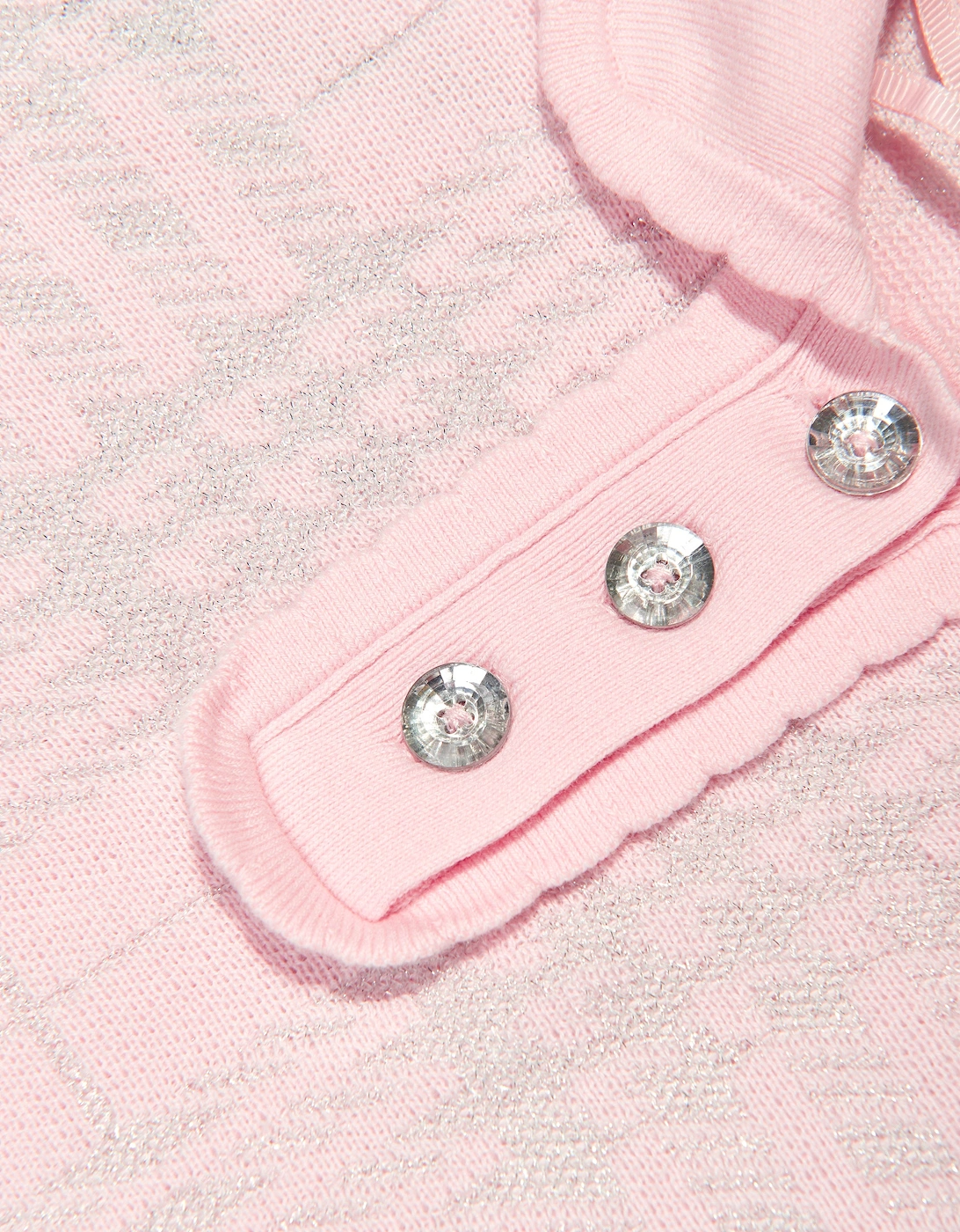 Angels Face Girls Amina Check Knitted Dress in Pink