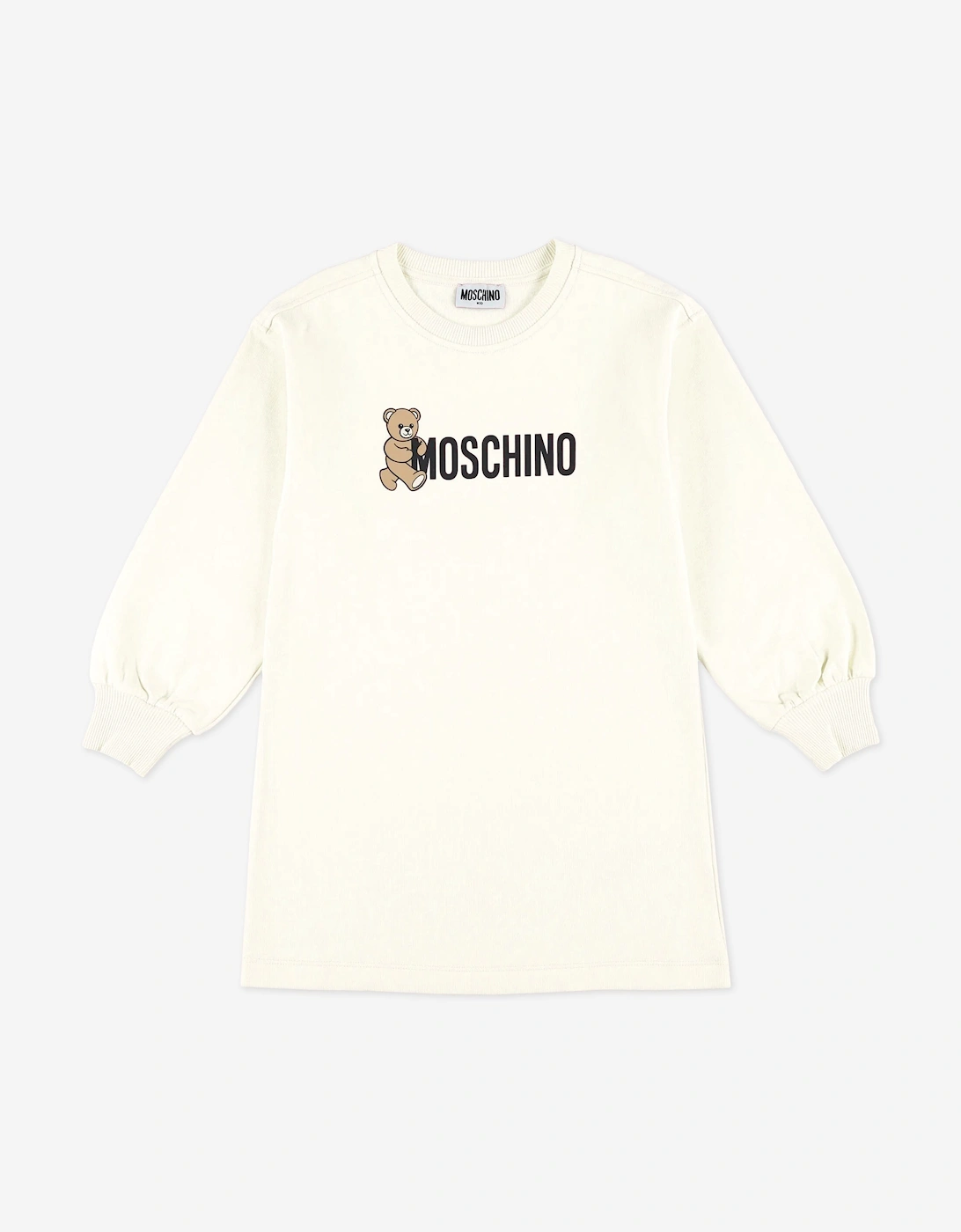 Girls Teddy Logo Sweater Dress in Ivory, 5 of 4