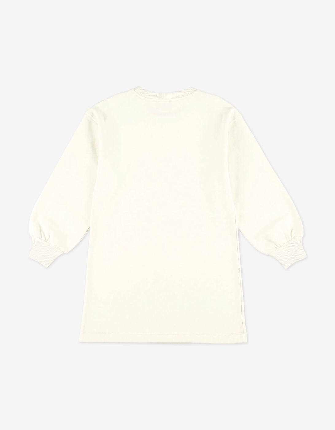 Girls Teddy Logo Sweater Dress in Ivory