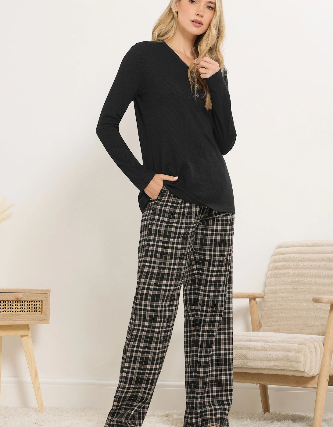 Tall Cotton Check Pyjama Bottoms, 2 of 1