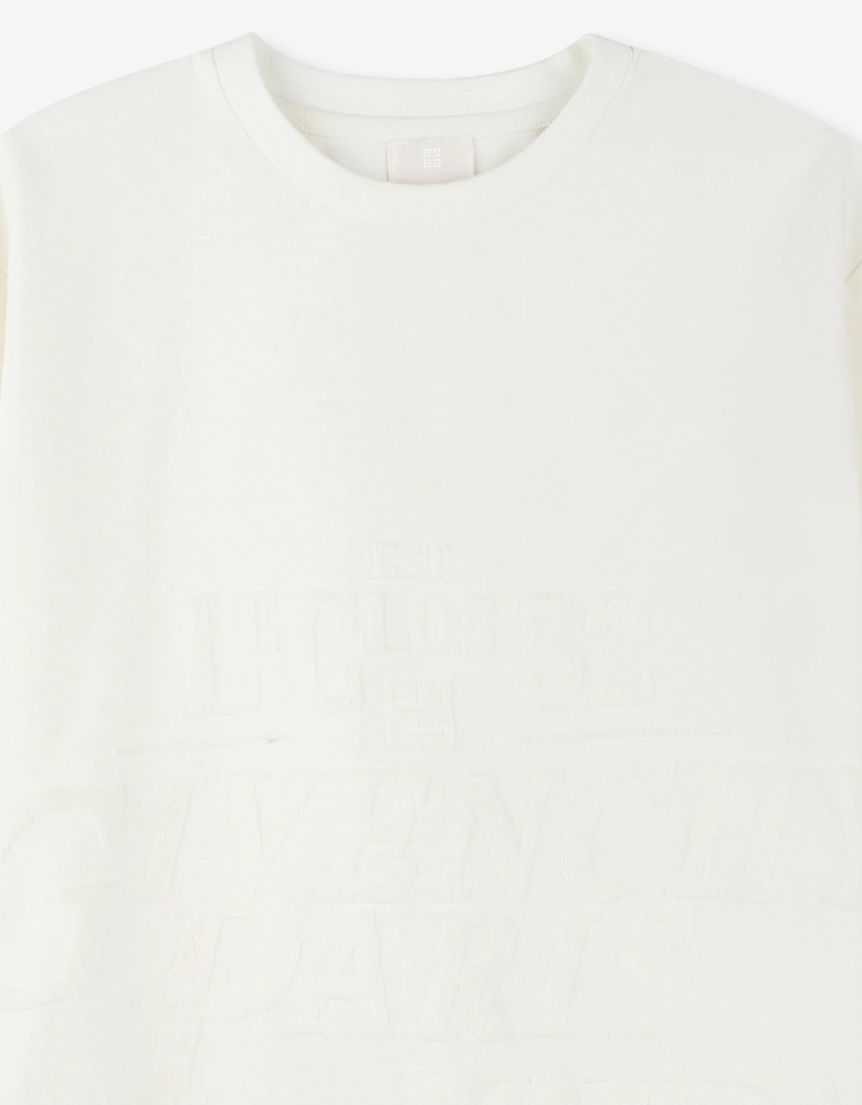 Boys Jacquard Logo T-Shirt in White