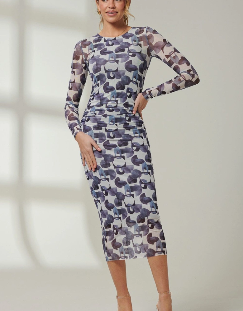 Mabyn Mesh Long Sleeve Midaxi Dress