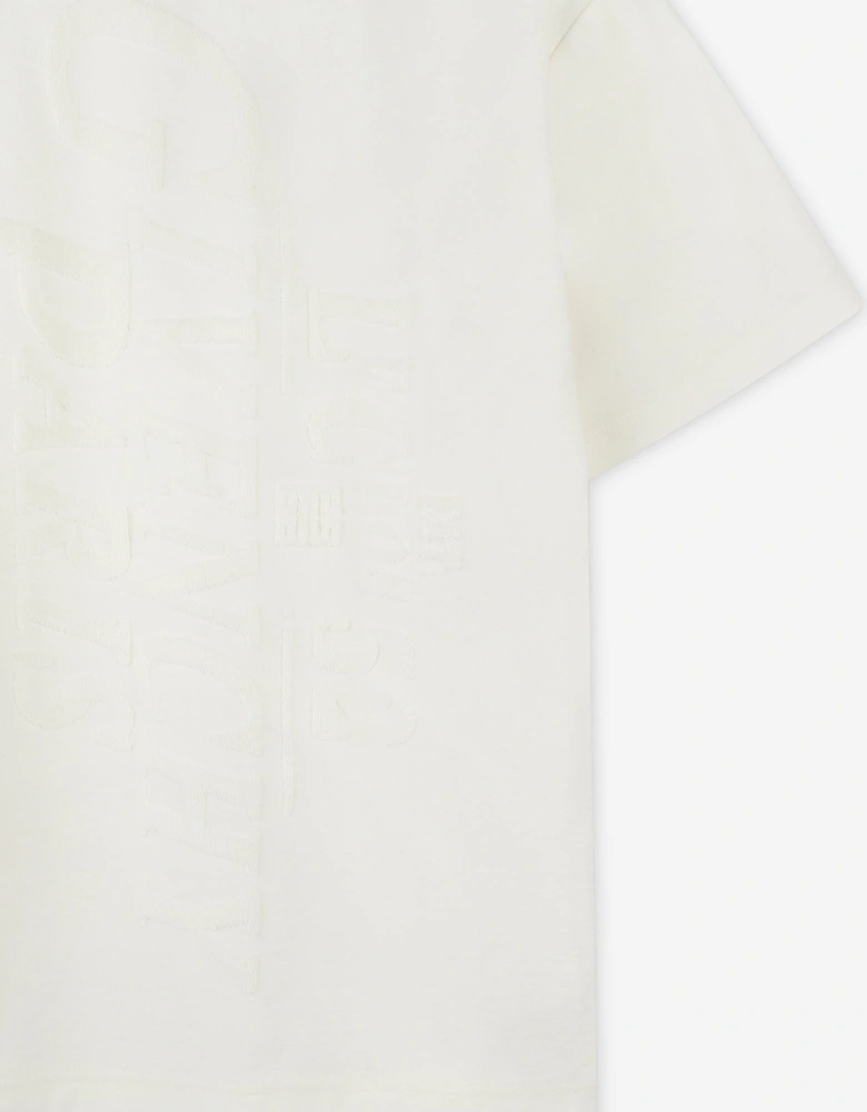 Boys Jacquard Logo T-Shirt in White