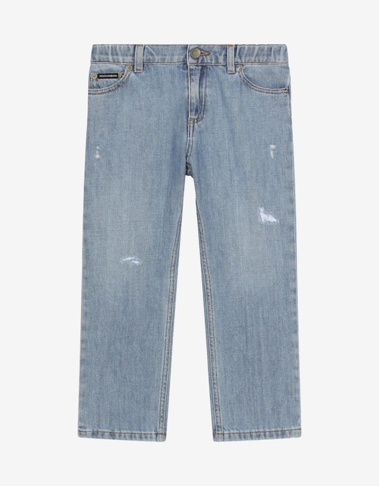Boys Distressed Jeans in Blue