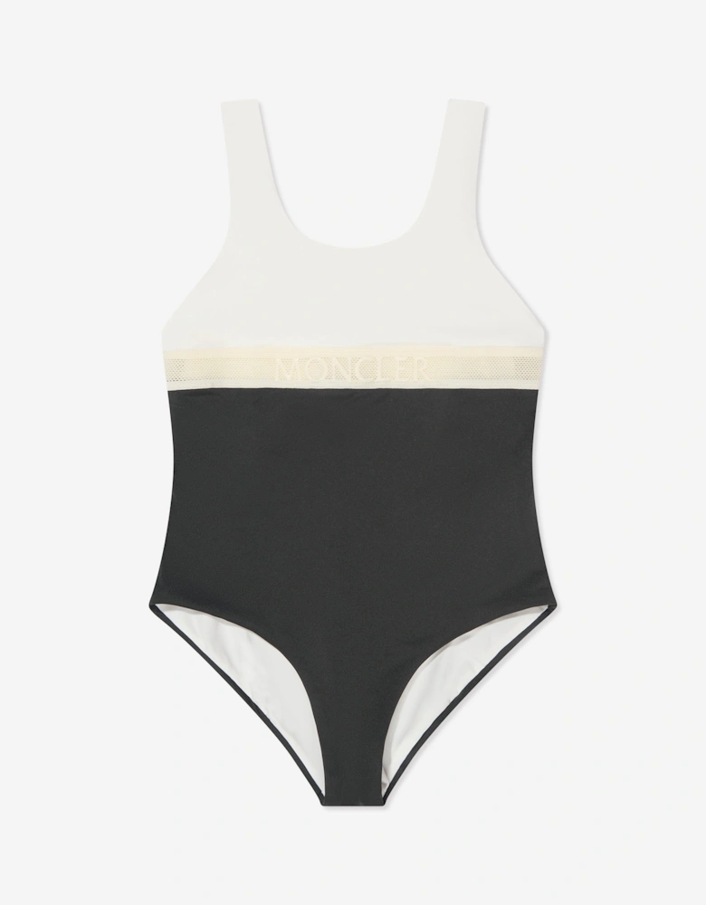 Enfant Girls Colourblock Swimsuit in White