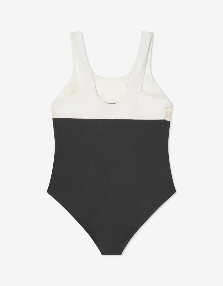 Enfant Girls Colourblock Swimsuit in White