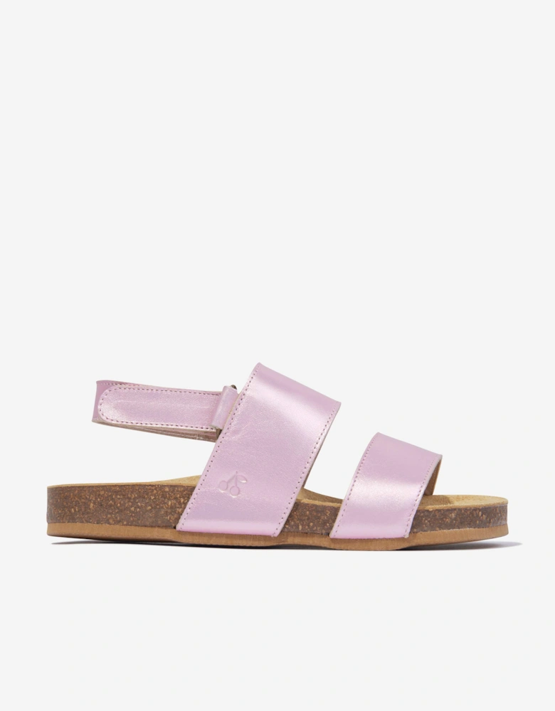 Girls Agostino Leather Sandals in Pink