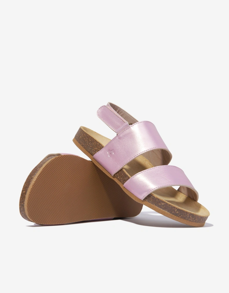 Girls Agostino Leather Sandals in Pink