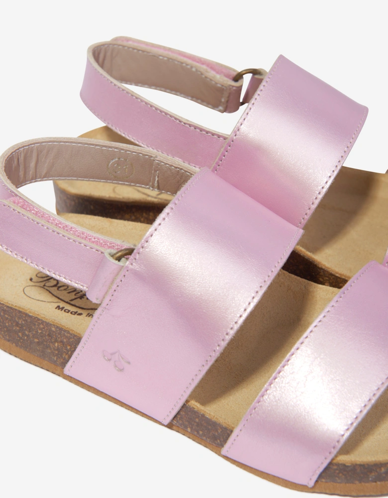 Girls Agostino Leather Sandals in Pink
