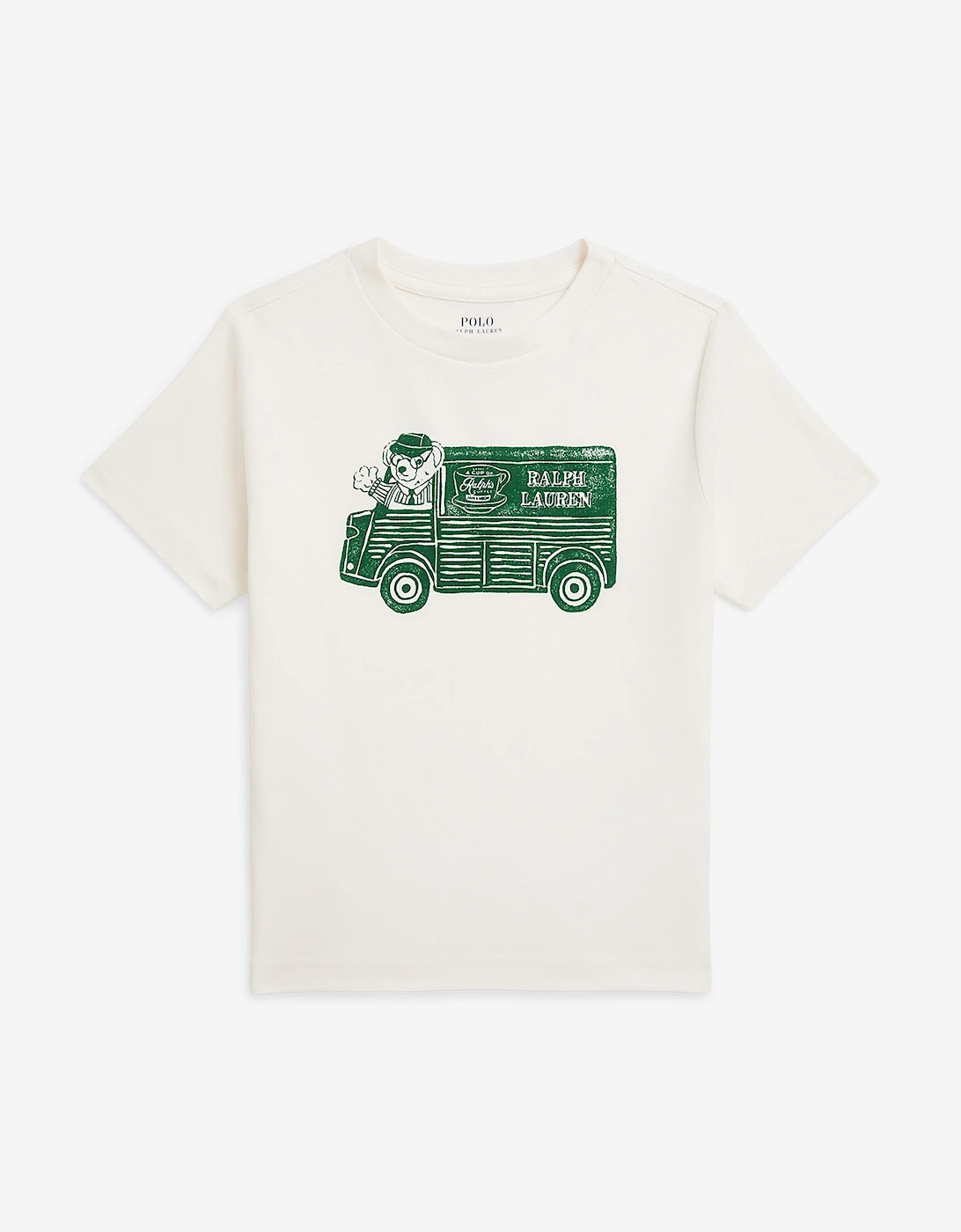 Ralph Lauren Boy's Ralph Lauren Boys Bear Coffee Truck T-Shirt in White