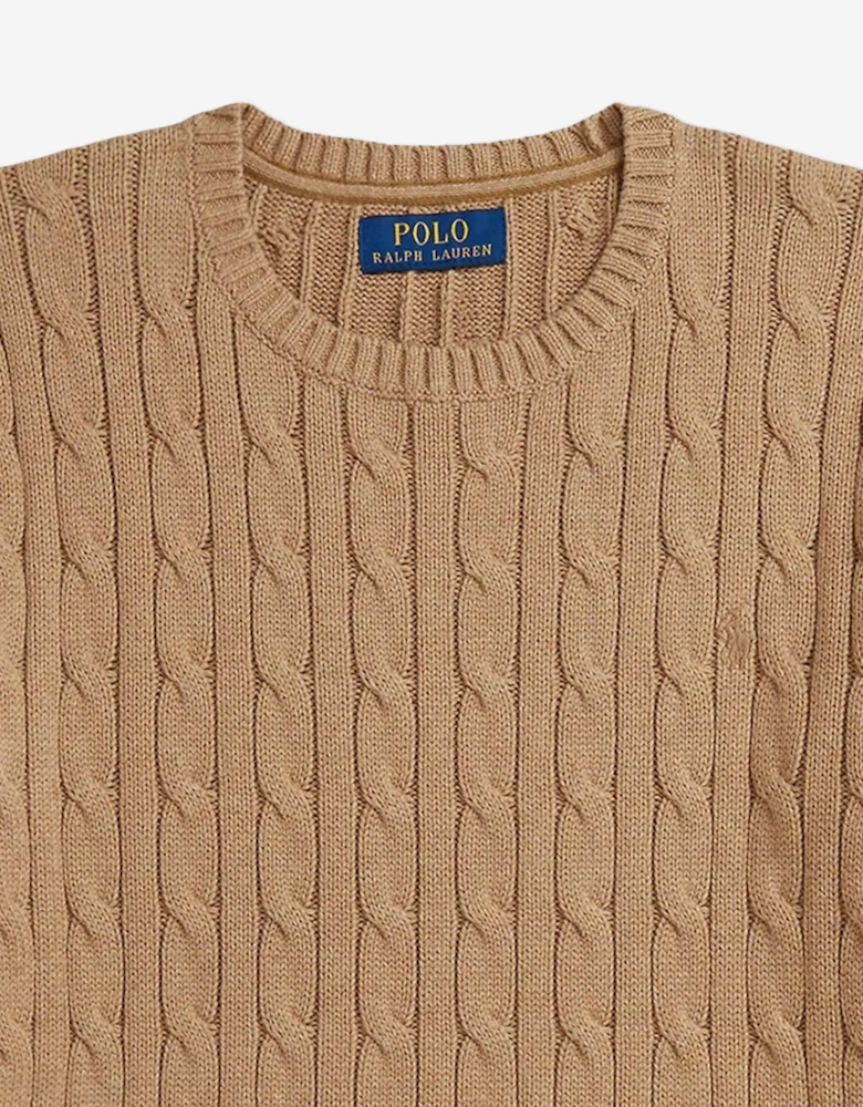 Boys Cable Knit Jumper in Brown