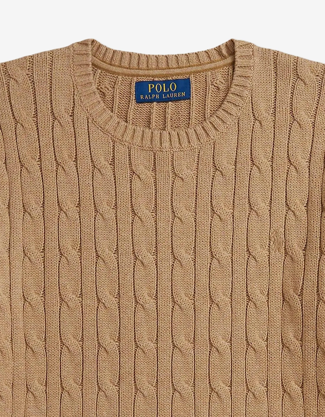 Boys Cable Knit Jumper in Brown