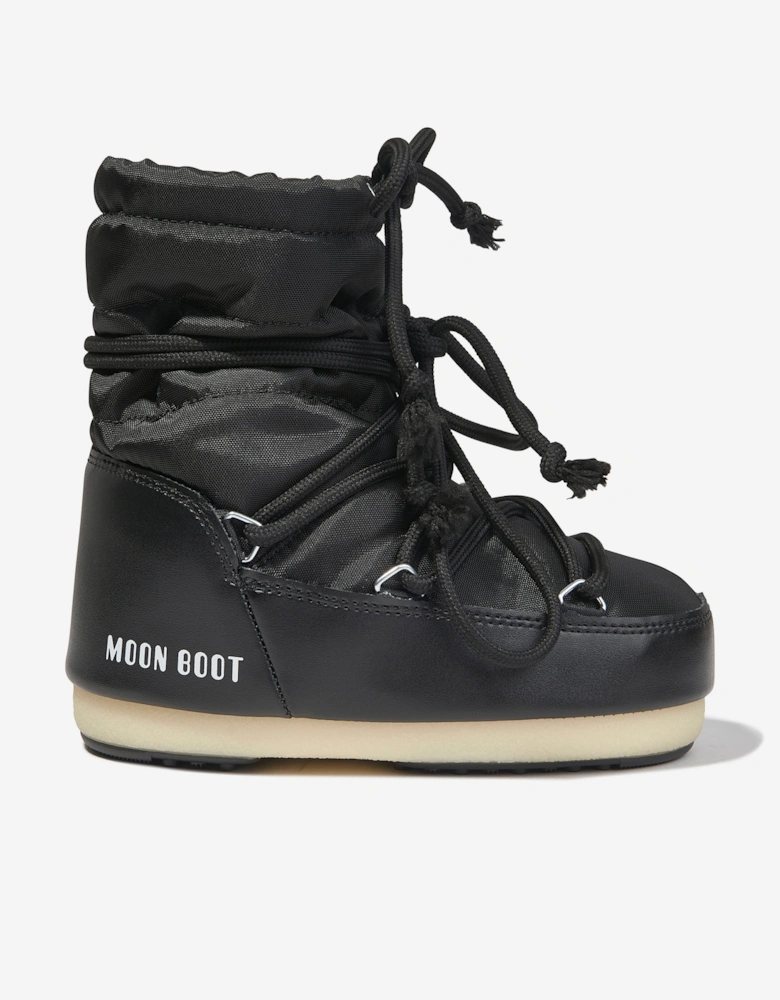 Moon Boot Kids Light Low Nylon Snow Boots in Black
