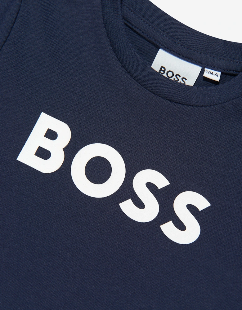BOSS Baby Boys Logo T-Shirt in Navy
