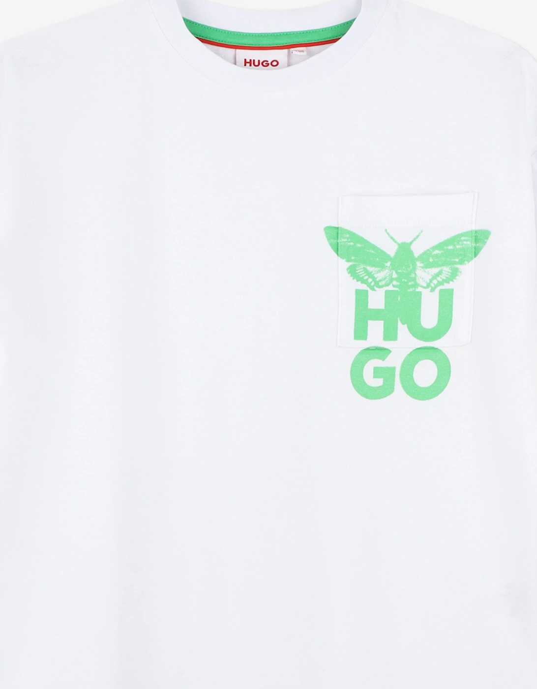 Boys Moth Logo Pocket T-Shirt in White