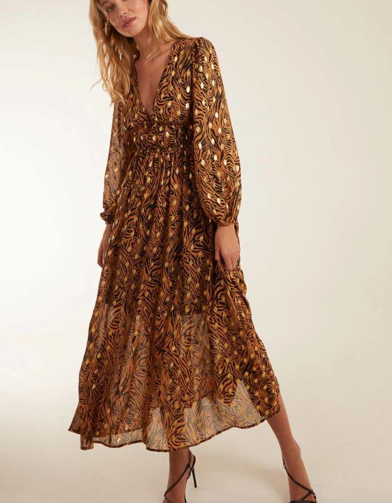 Shirred Waist Maxi Dress