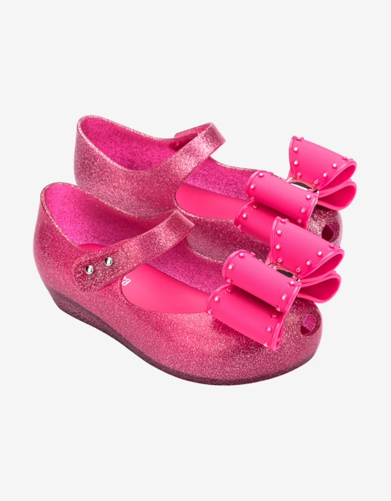 Girls Ultragirl Classic Bow Ballerinas in Pink