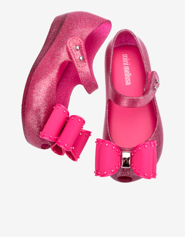 Girls Ultragirl Classic Bow Ballerinas in Pink