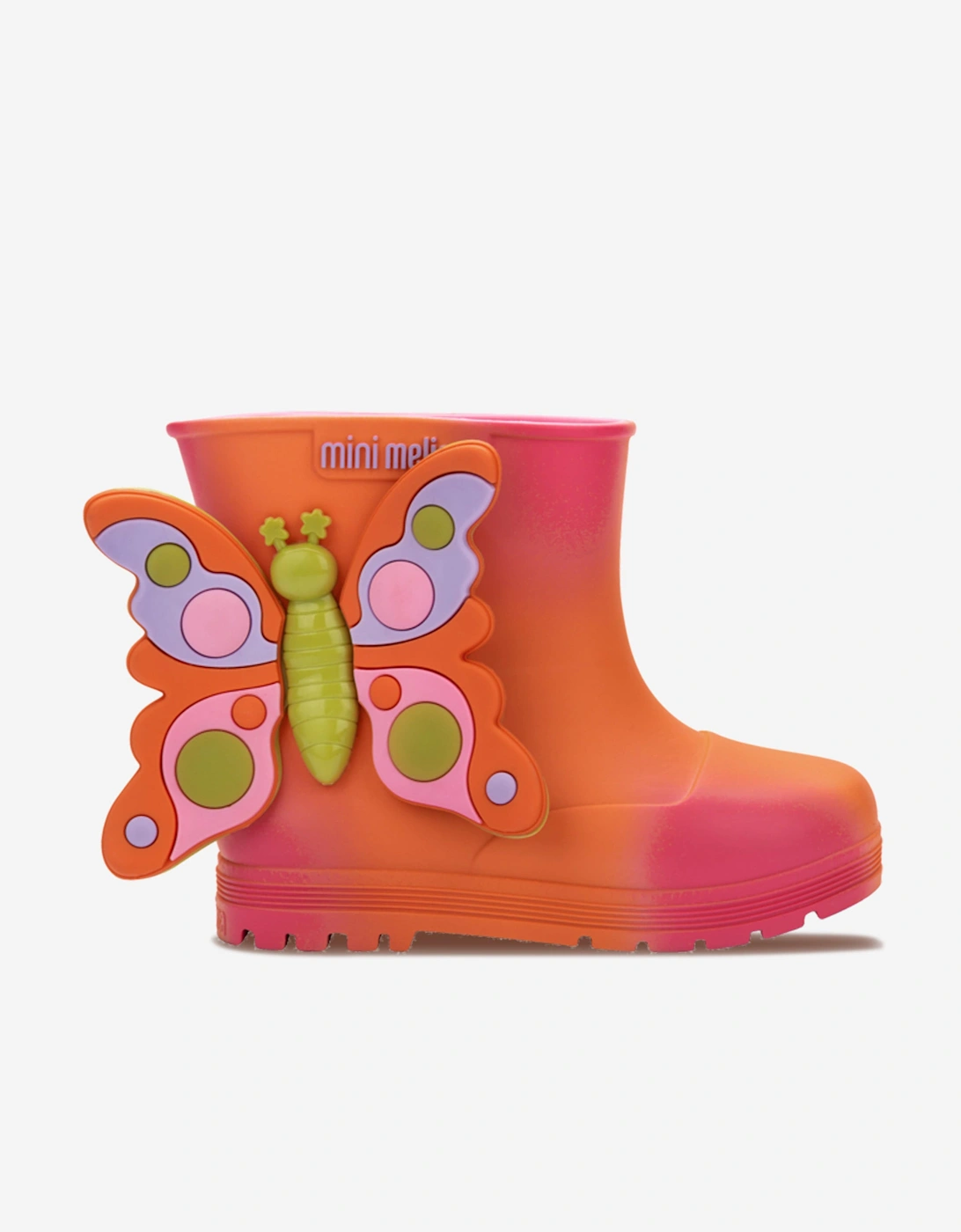 Girl's Mini Melissa Girls Wonderland Wellies in Orange - Size: EU30-UK11