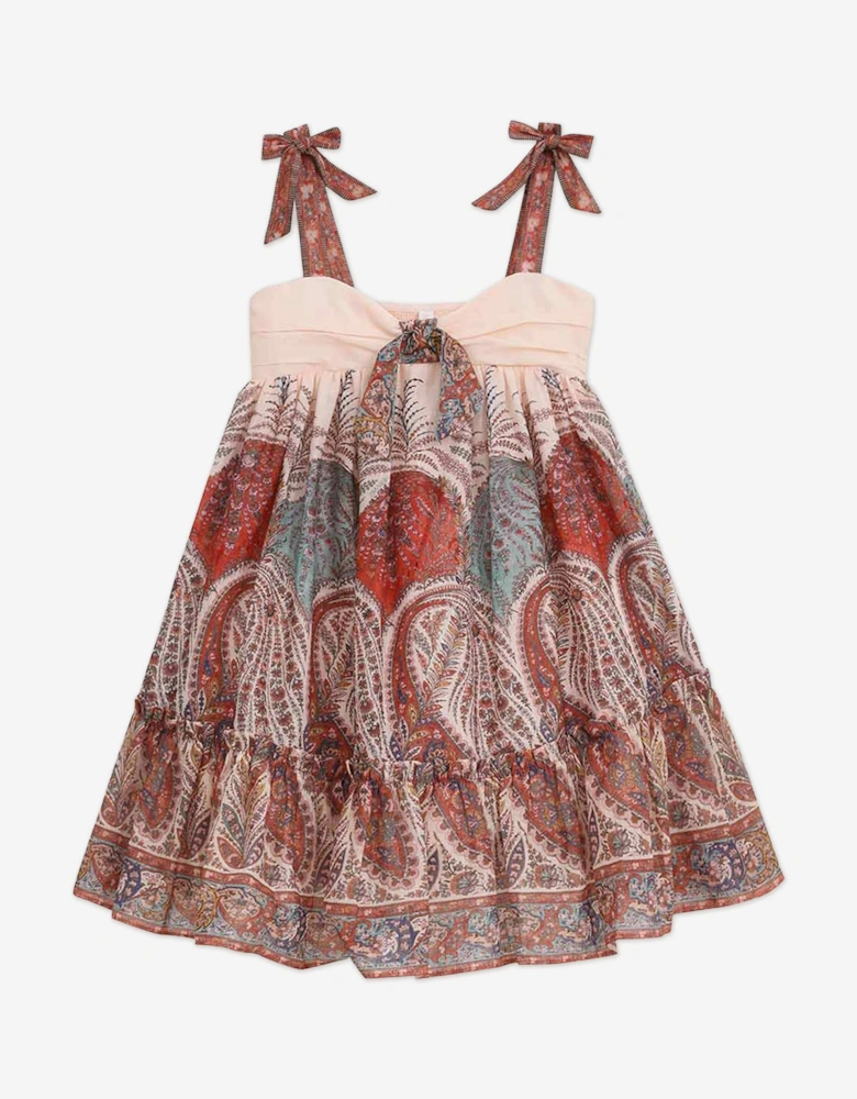 Girls Rhiannon Tie Front Dress in Red