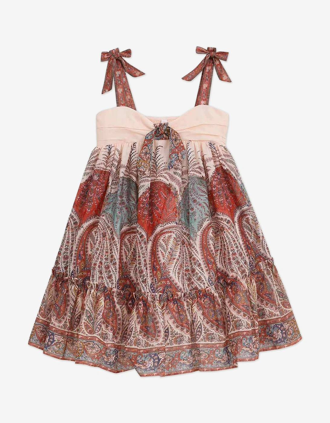 Girls Rhiannon Tie Front Dress in Red, 5 of 4
