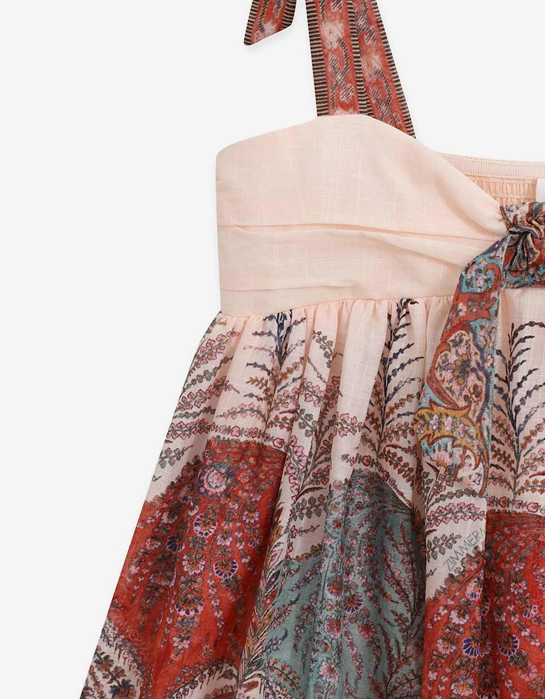 Girls Rhiannon Tie Front Dress in Red