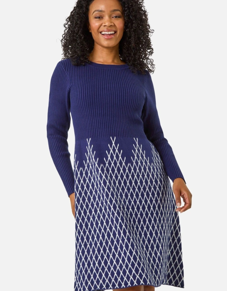 Petite Contrast Knit Dress
