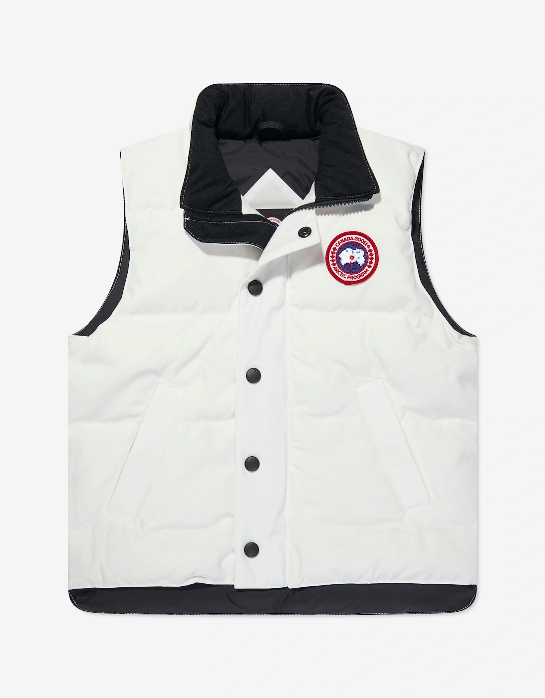 Kids Down Padded Vanier Gilet in White, 6 of 5