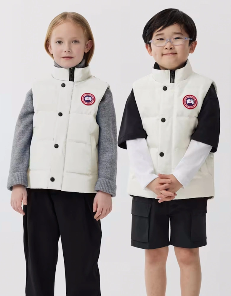 Kids Down Padded Vanier Gilet in White