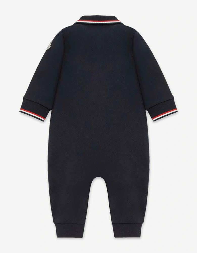 Baby Boys Polo Romper in Navy