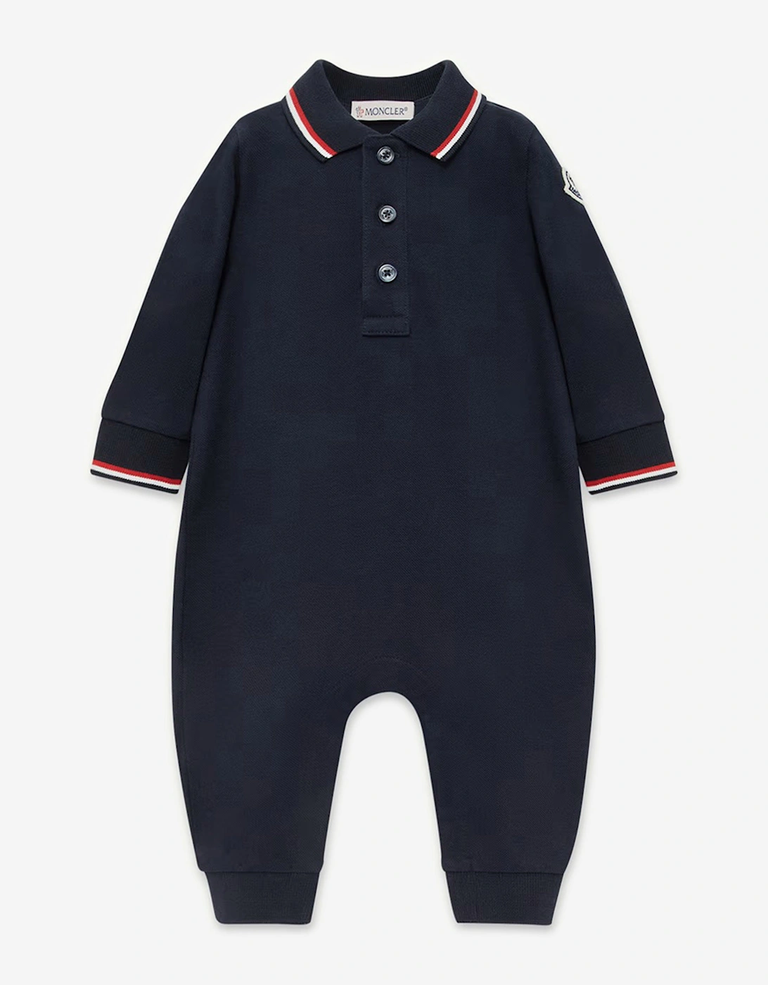 Baby Boys Polo Romper in Navy, 5 of 4