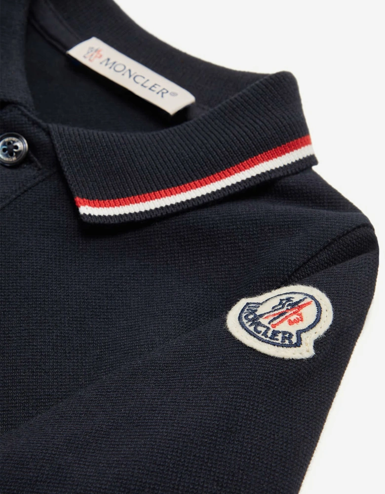 Baby Boys Polo Romper in Navy