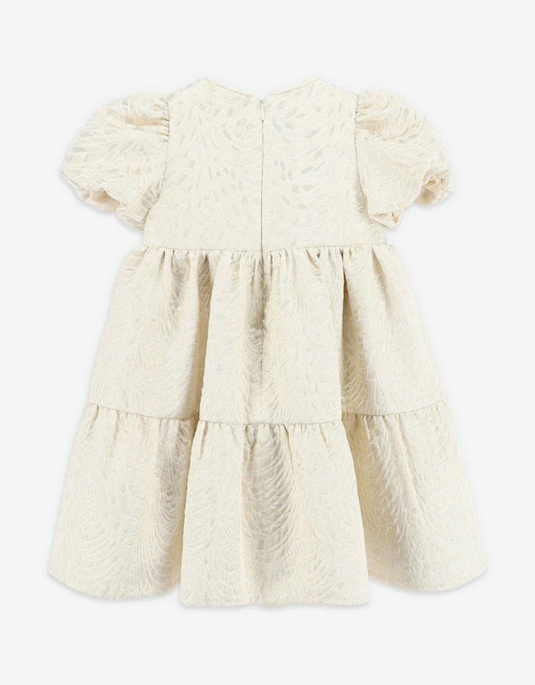 Angels Face Girls Jordan Deco Jacquard Tiered Dress in Gold