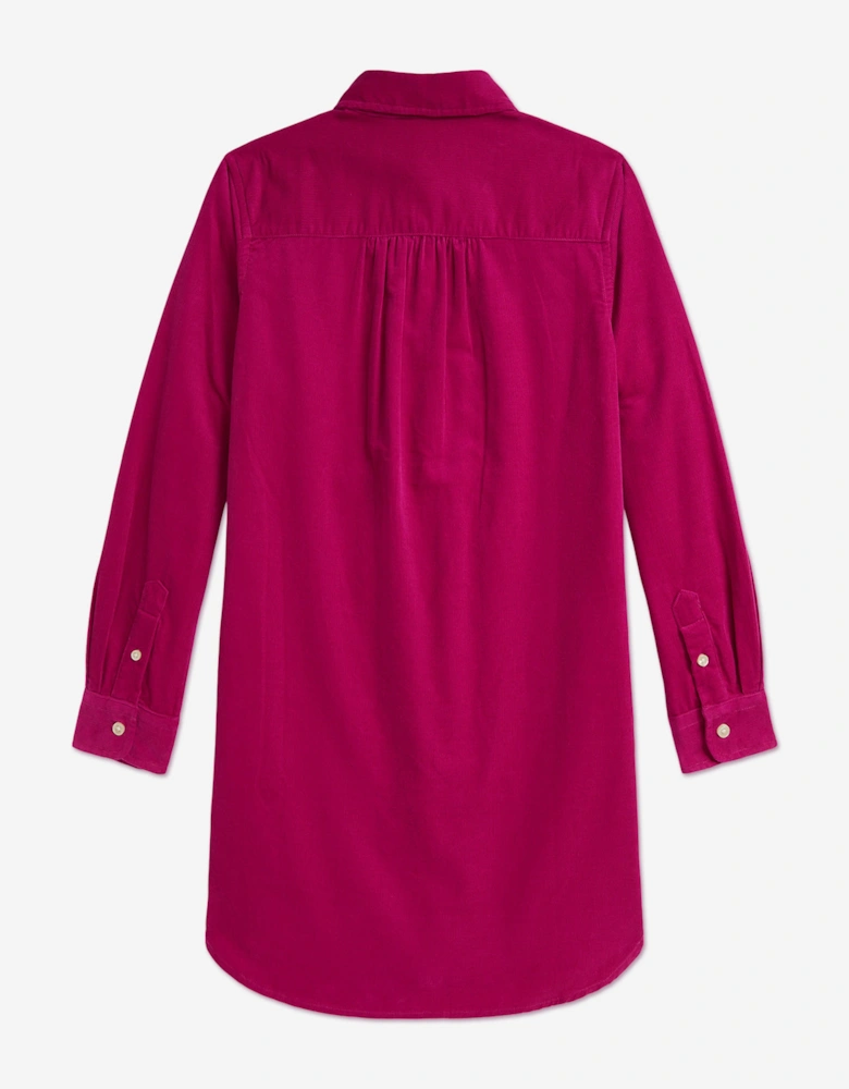 Girls Corduroy Shirt Dress in Pink