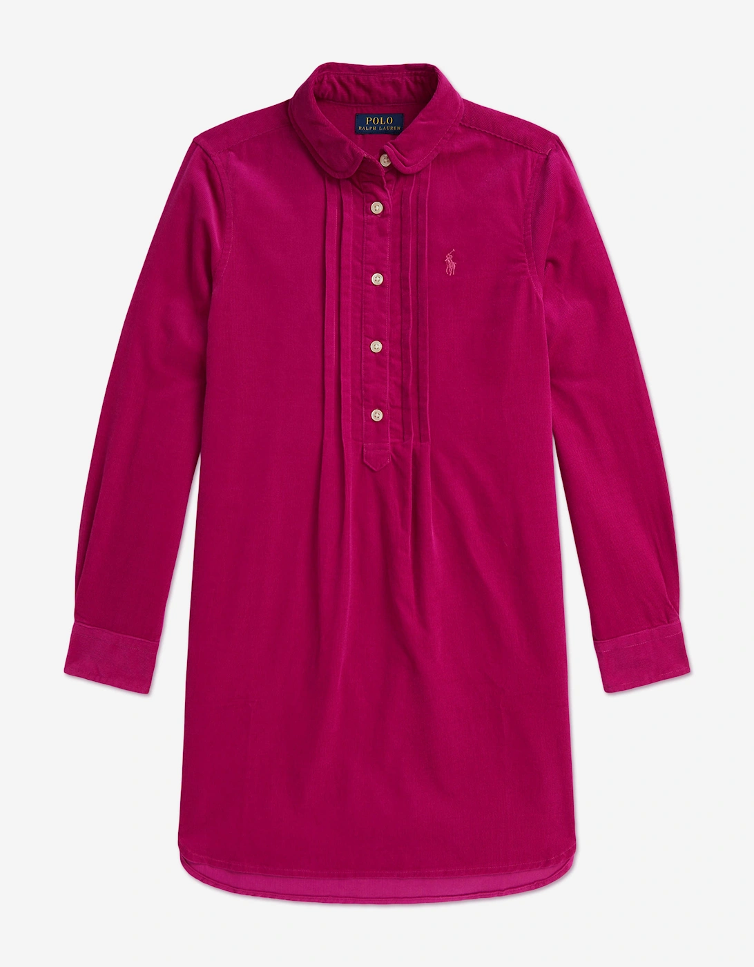 Girls Corduroy Shirt Dress in Pink, 5 of 4