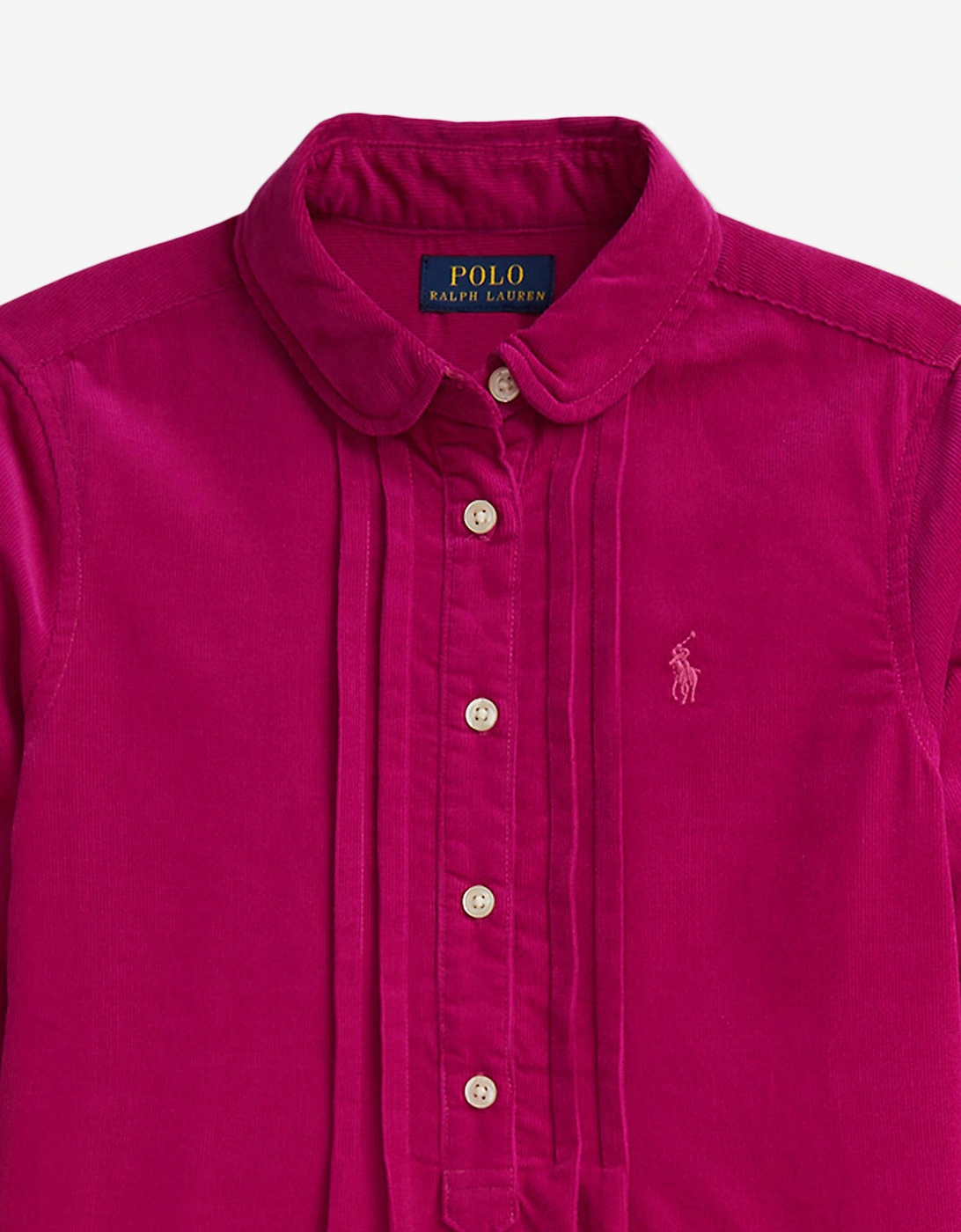 Girls Corduroy Shirt Dress in Pink