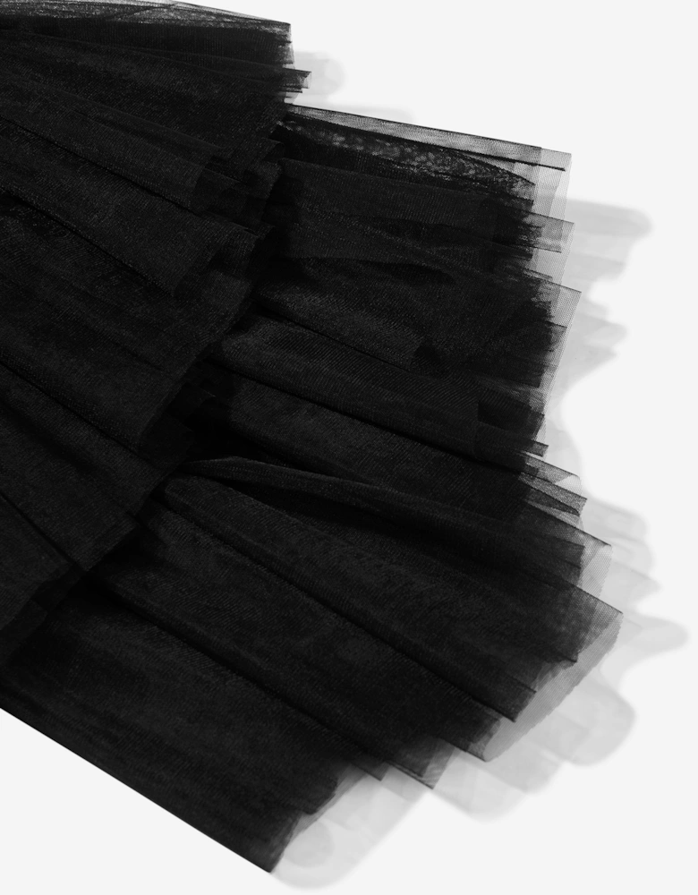 Girls Asymmetrical Ruffle Skirt in Black