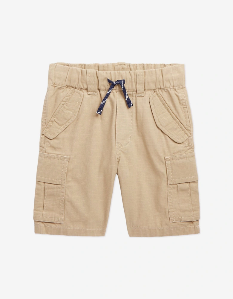 Boys Pull On Cargo Shorts in Beige