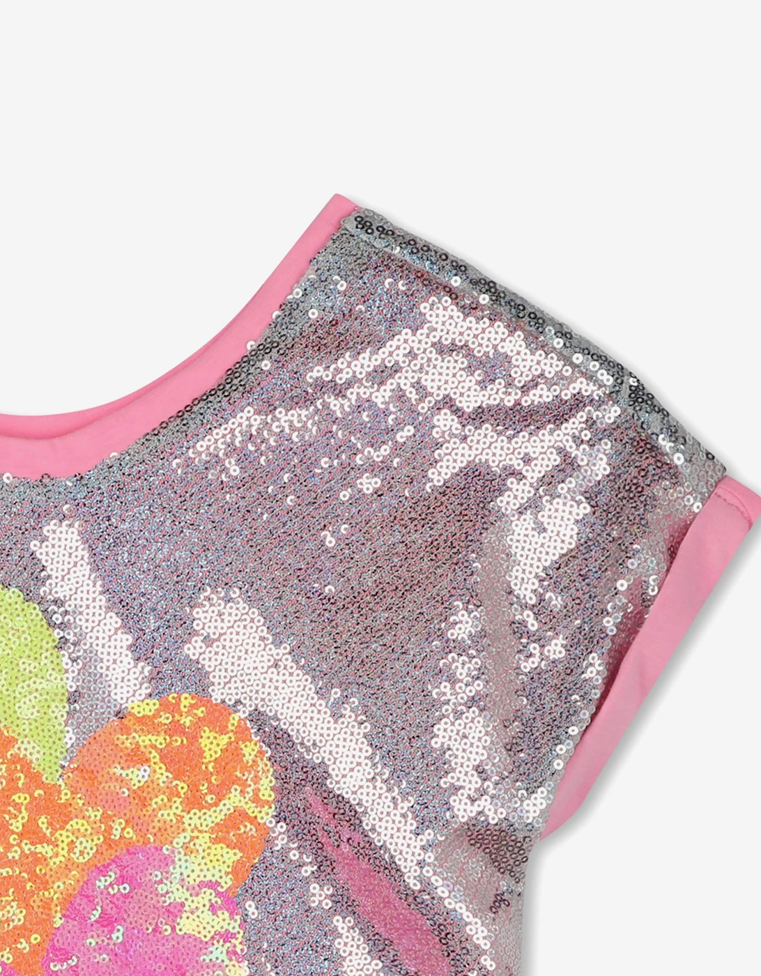 Billieblush Girls Sequin Hearts T-Shirt in Silver