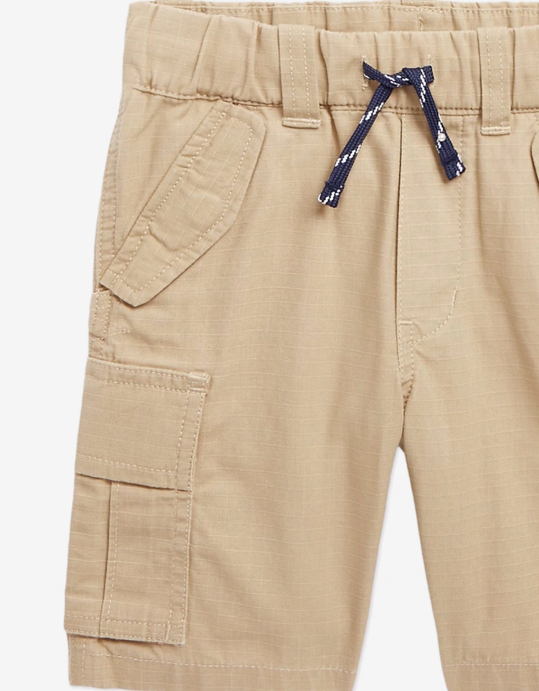 Boys Pull On Cargo Shorts in Beige