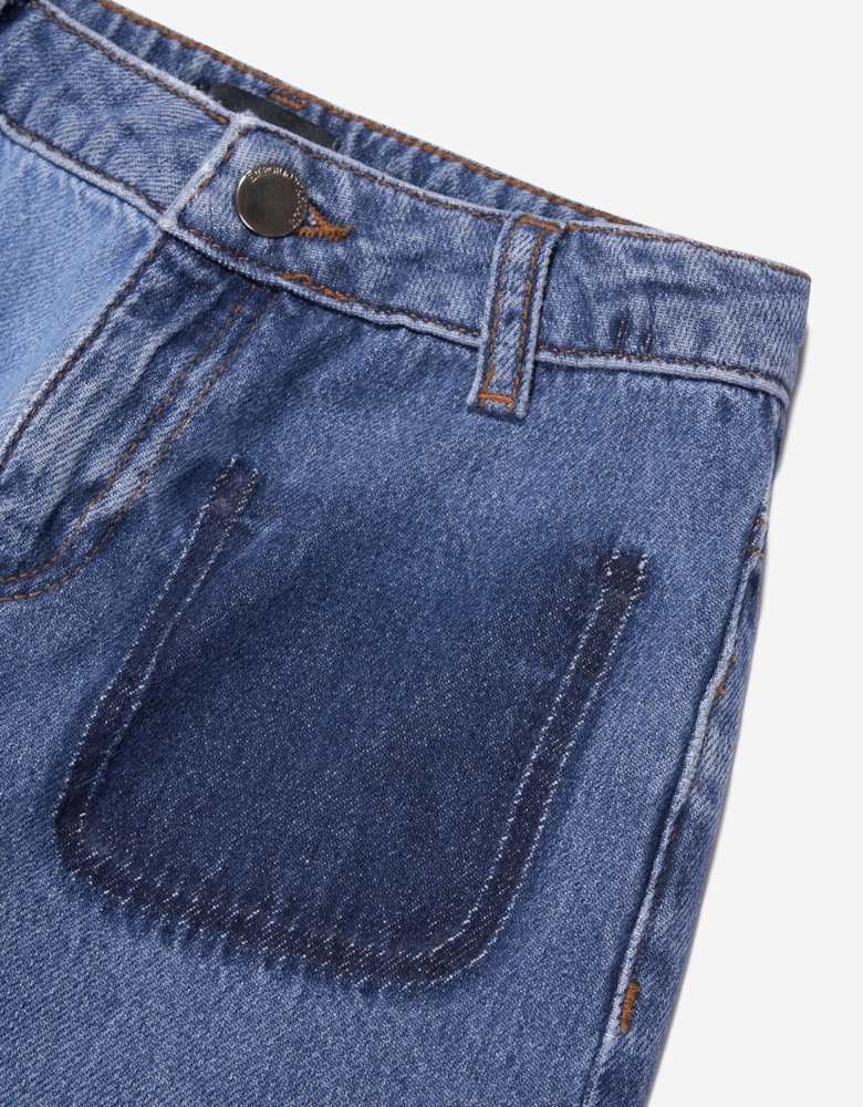 Girls Wide Leg Jeans in Blue
