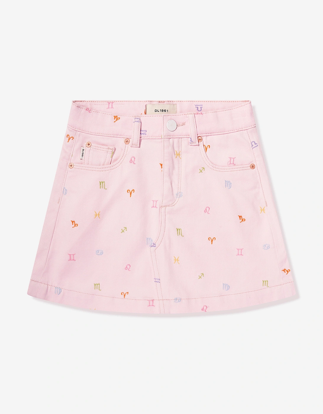 Girls Jenny Star Signs Mini Skirt in Pink, 5 of 4